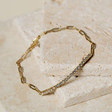 Elizabeth Pavé Tennis Paperclip Bracelet