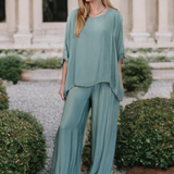 Martina Silk Top (Sage)