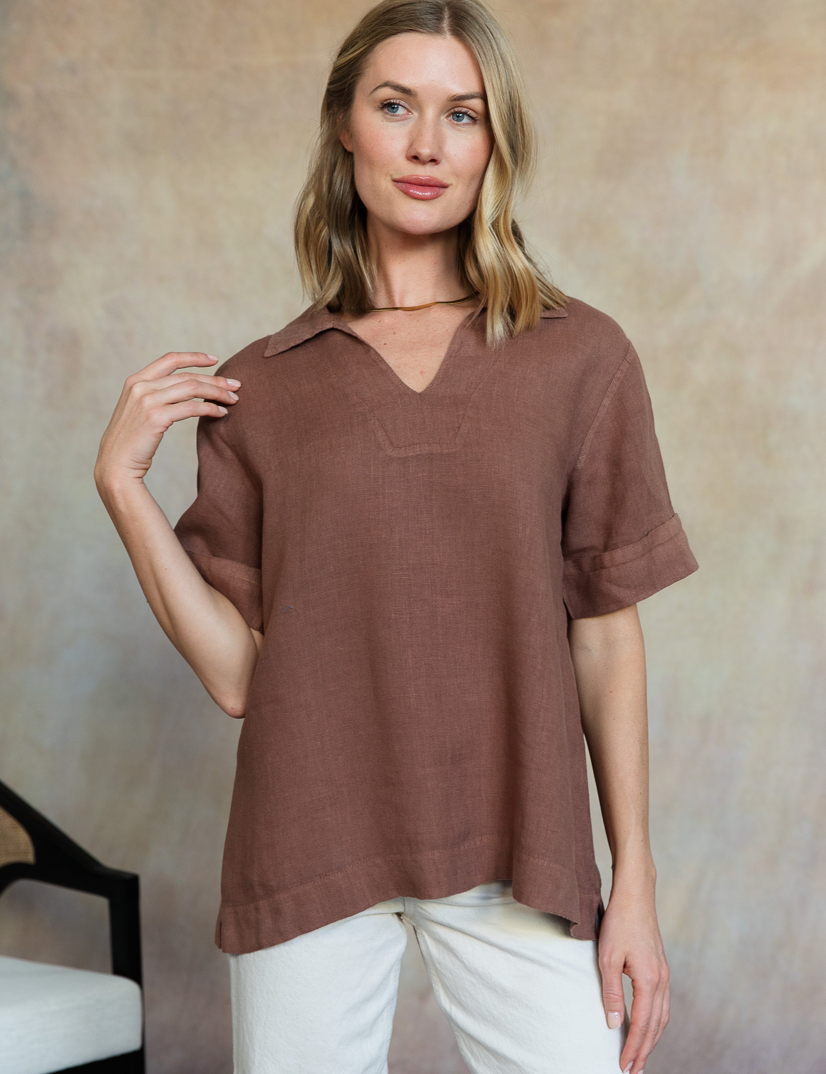 Adele Linen Top