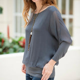 Cassandra Silk Top- Anthracite