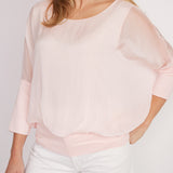 Cassandra Silk Top- Pale Pink