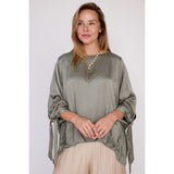 Celeste Satin Top Sage