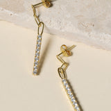 Elizabeth Pavé Paperclip Earrings