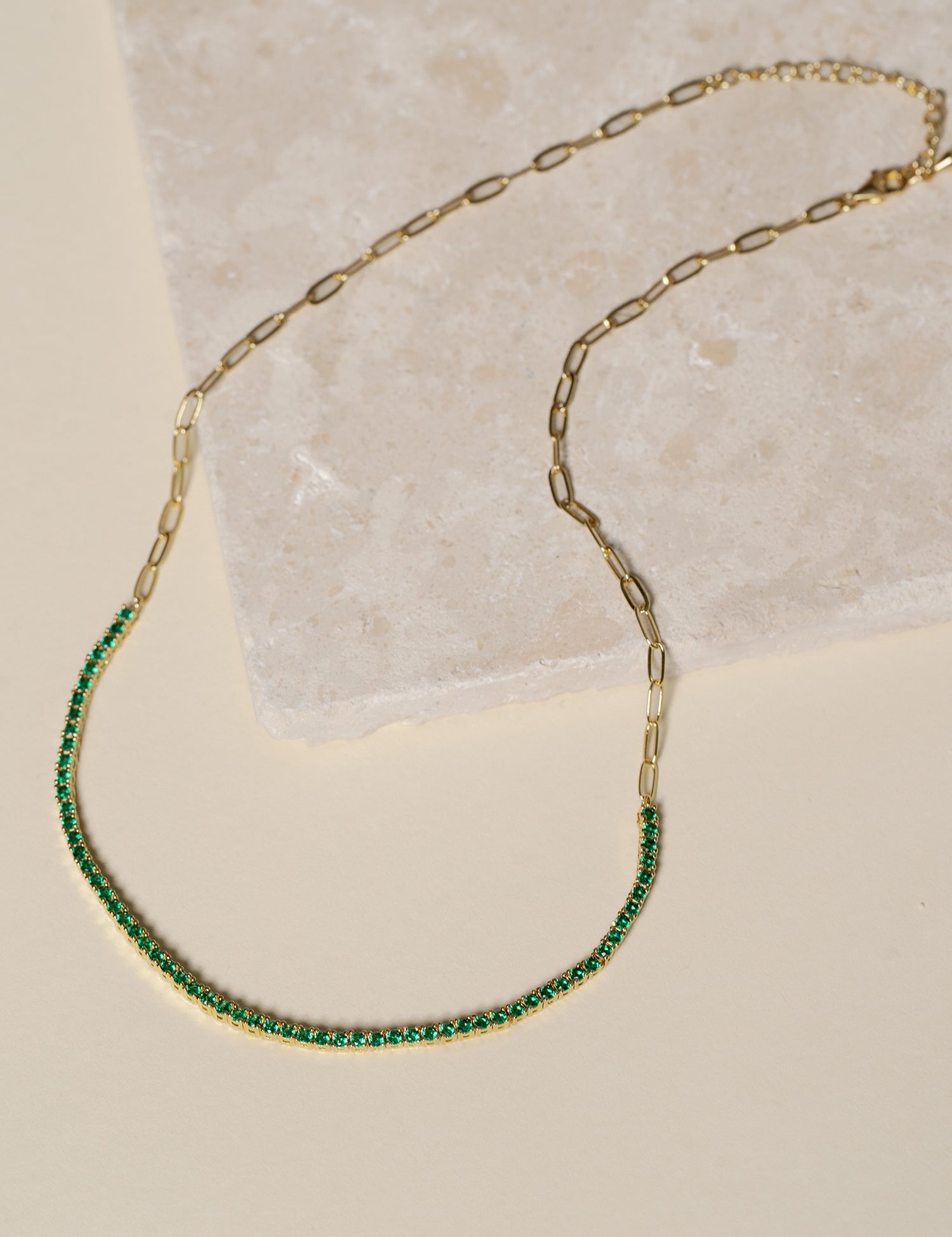 Elizabeth Pavé Paperclip Necklace