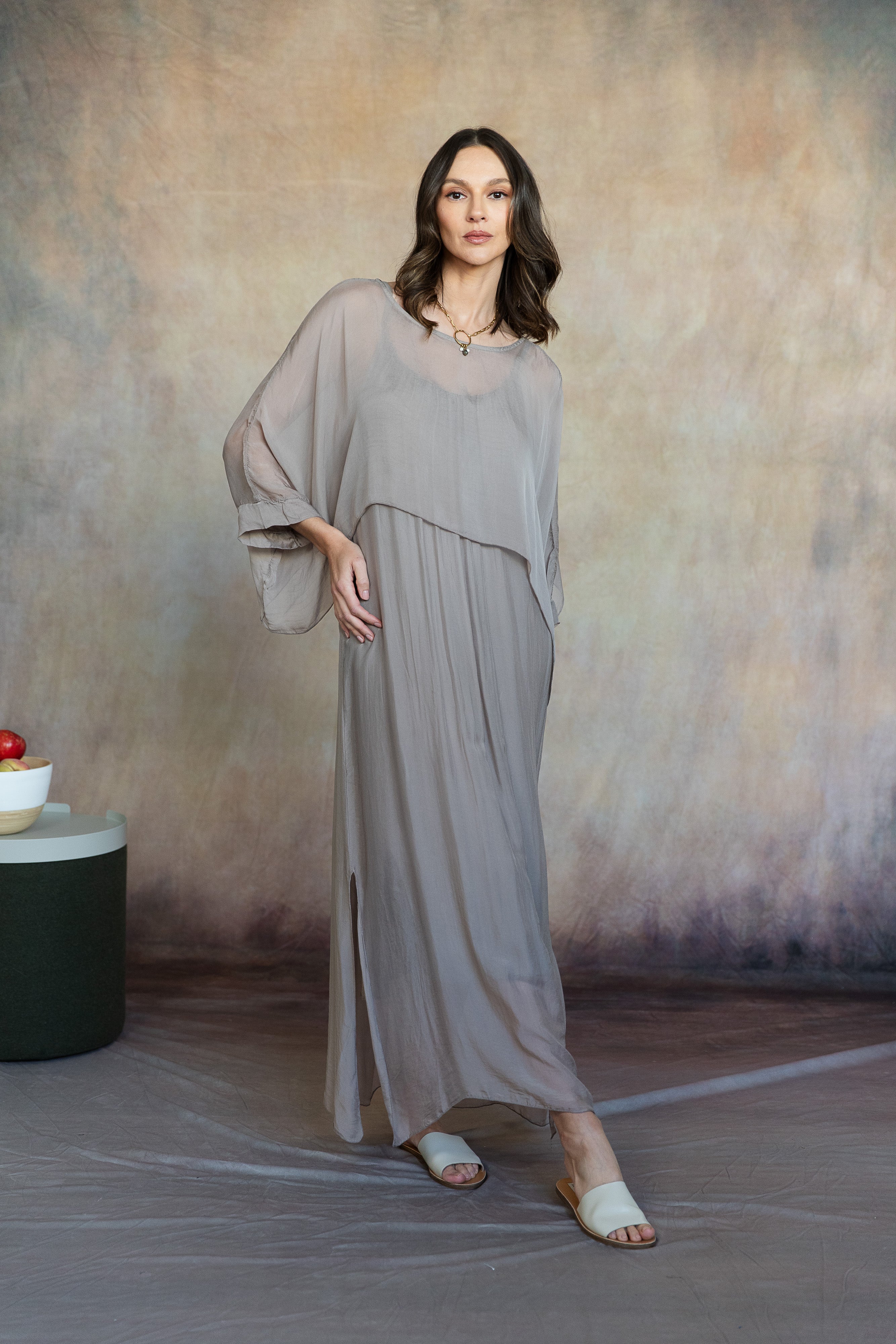 marina silk dress Re-Edition Marina Silk Mini Dress for Women in Dusty Peach, Size: Medium, by LoveShackFancy
