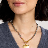 Sabrina Mixed Metal Heart Necklace