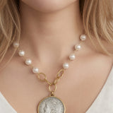 Scarlett Pearl Coin Necklace
