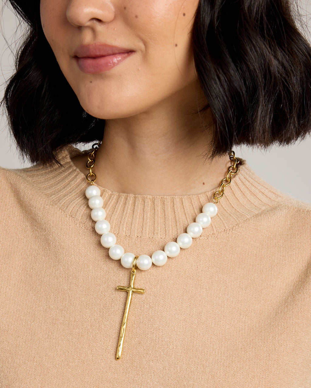 Sloan Beaded Cross Necklace